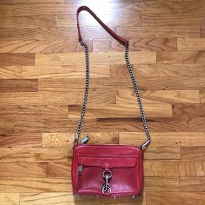 Authentic Red Leather Rebecca Minkoff mini MAC Crossbody